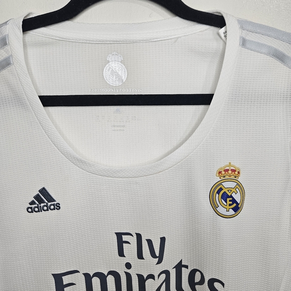Adidas Real Madrid 2015/16 Home Jersey White Fly Emirates Soccer Futbol TShirt M - Picture 3 of 16